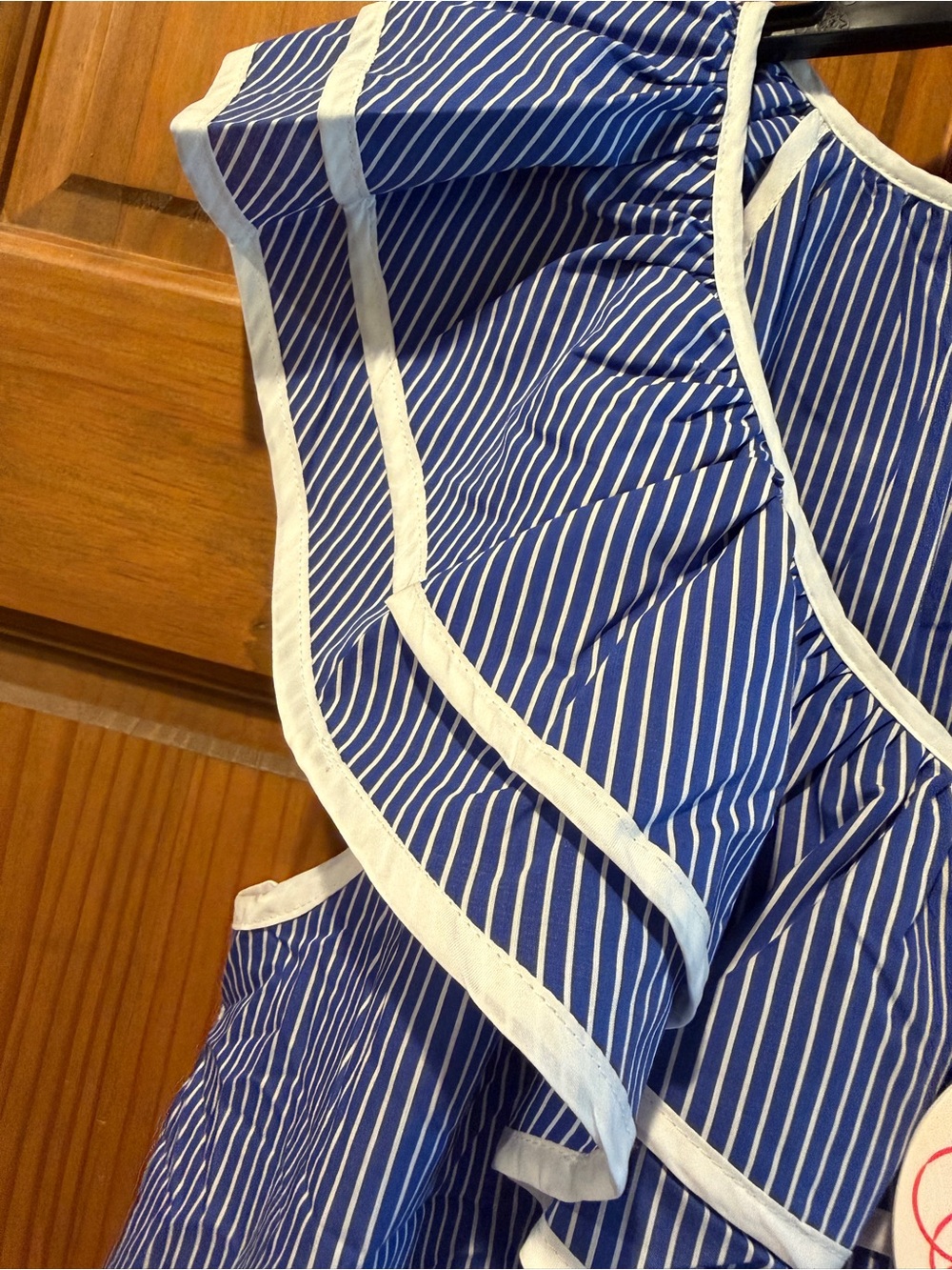 NWT! Umgee Blue Striped Ruffle Dress - Picture 3 of 4